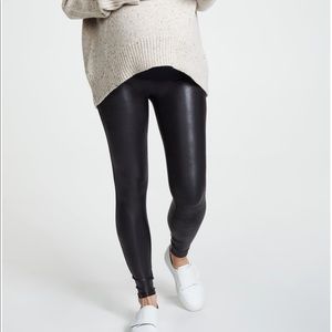 SPANX Faux Leather Maternity Leggings, Sz M